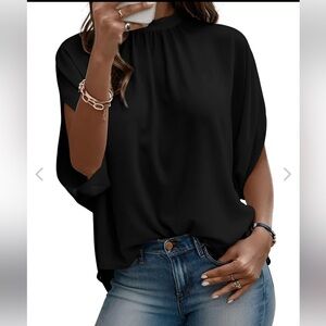Beautiful Black Batwing Sleeve Blouse! NWT!
